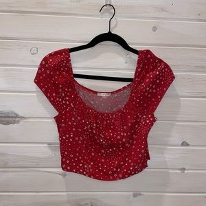 Pacsun, red off-the-shoulder top!